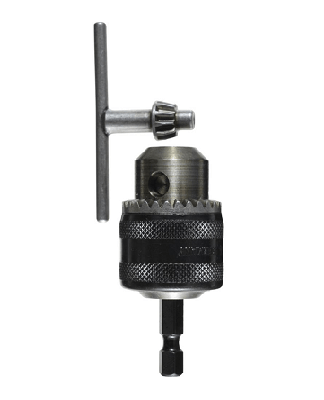 Mandril De Corona Dentada Con Llave Y Vastago Hexagonal 1/4