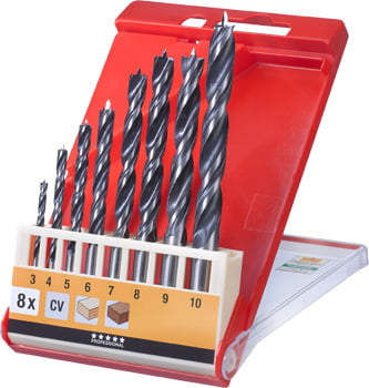 Set Mechas Para Madera Doble Espiral 8 Piezas