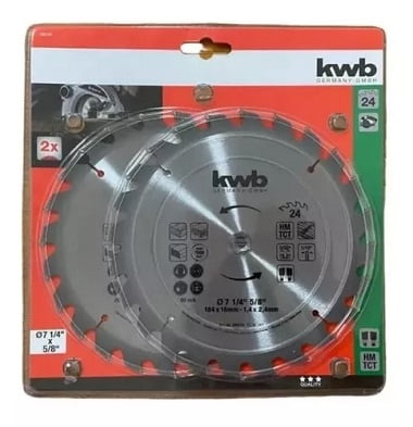 Disco Para Sierra Circular 184 Mm X 16Mm 24 Dientes. Corte Fino, Hasta 7000 R.P.M. Máximo X 2 Unidades Disco Para Sierra Circular 184 Mm X 16Mm 24 Dientes. Corte Fino, Hasta 7000 R.P.M. Máximo X 2 Unidades