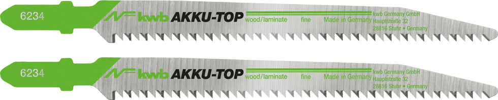 2 Hojas De Sierra De Calar, Madera, Corte Muy Limpio, Sin Astillas Akku Top Corte Fino Largo 116Mm.