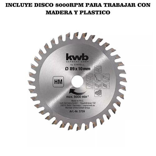 Accesorios Para Mini Sierra 89 X 10Mm Juego Discos De Corte Ø89