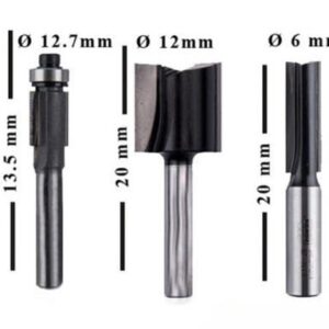 Fresas Para Fresadora 3 Unidades 1/4 (6.35) Rectas Ø6, 12 Y 12,7