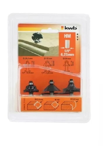 Fresas Para Fresadora 1/4 (6,35) 3 Unidades Molduras Fresas Para Fresadora 1/4 (6,35) 3 Unidades Molduras