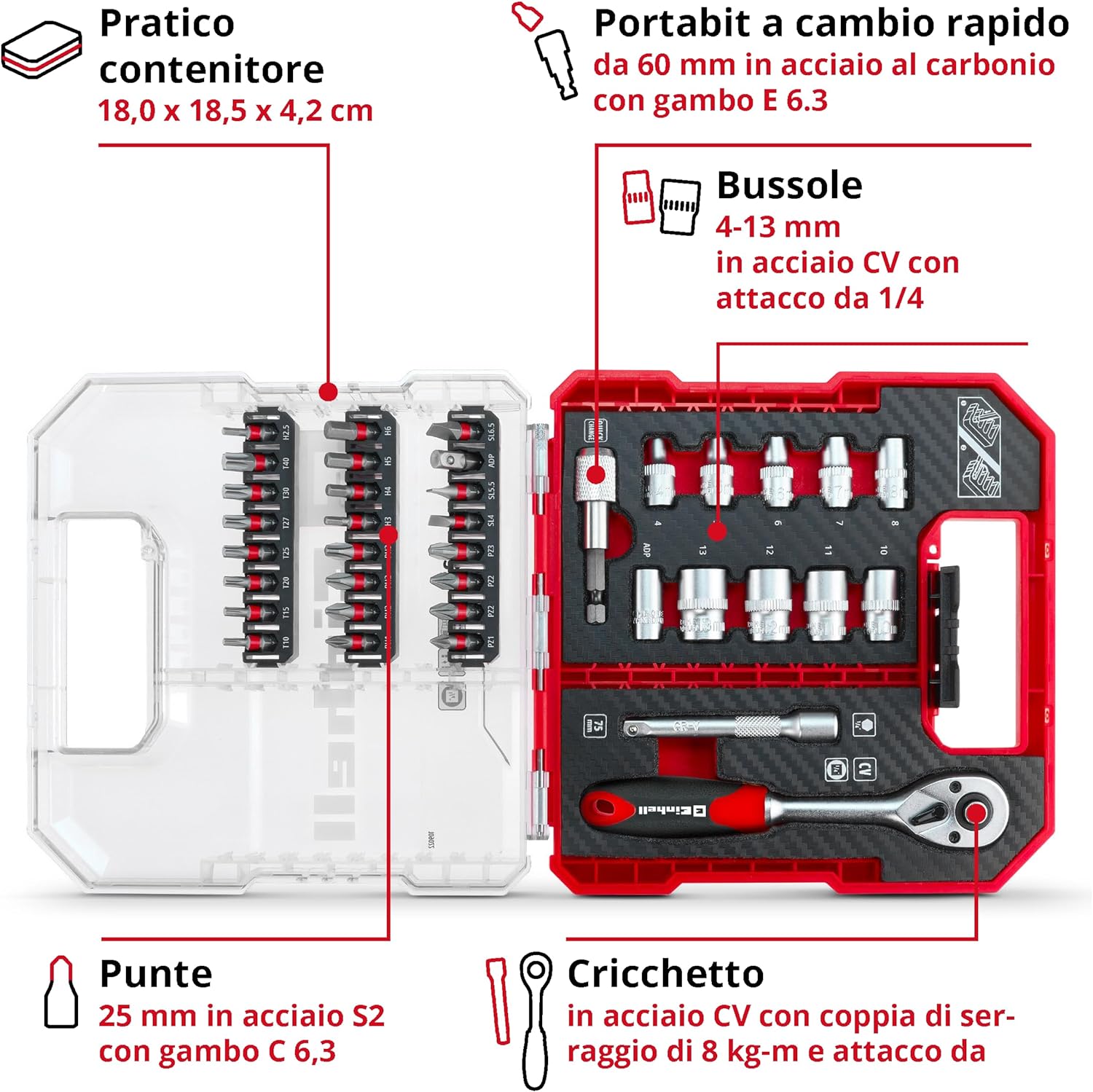 Juego De Puntas Y Bocallaves (37 Piezas)
