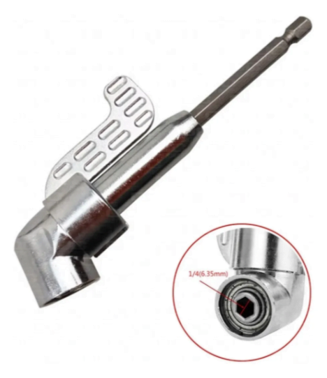 Adaptador Para Taladro Atornillador 1/4 Angular a 90º Adaptador Para Taladro Atornillador 1/4 Angular a 90º