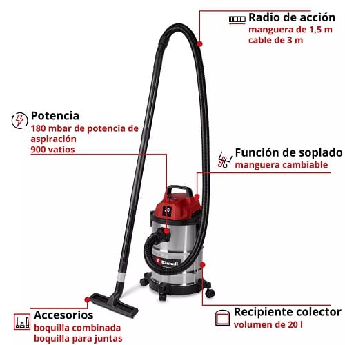 Aspiradora Eléctrica Seco-Húmedo TC-VC 2045 S Aspiradora Eléctrica Seco-Húmedo TC-VC 2045 S